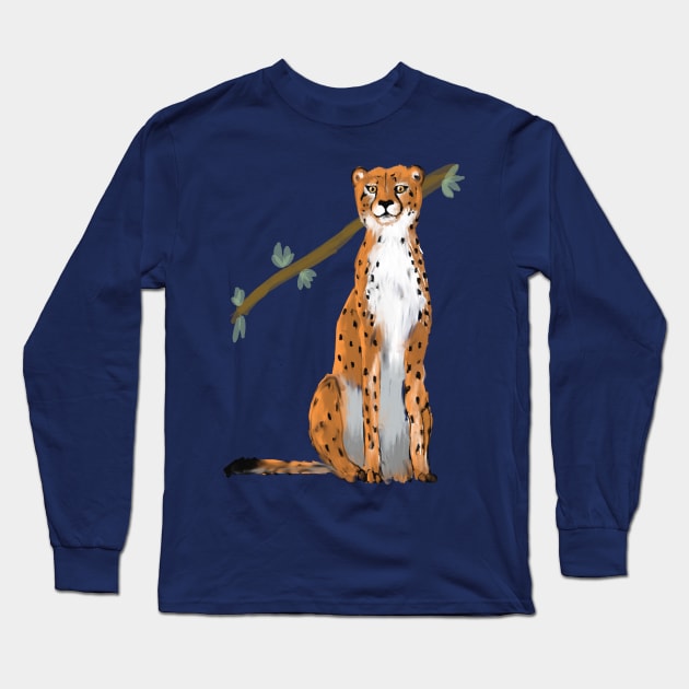 cheetah Long Sleeve T-Shirt by Petit Faon Prints